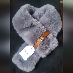 Passage Faux Fur Neck Scarf Buckle Closure
